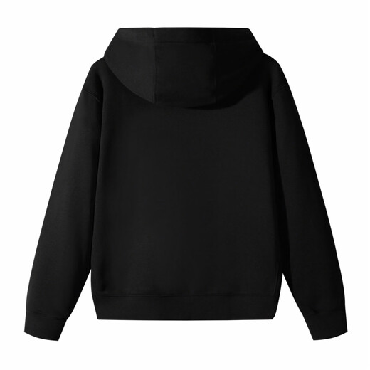 耐克（NIKE）定制服装 COS猫子休闲拉链连帽夹克外套 男女同款 黑色 黑色 S