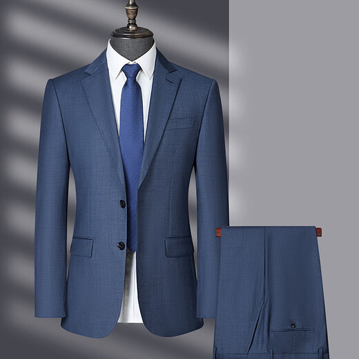 Wirpta high-end brand suit men's autumn and winter new worsted 100 wool business formal banquet dress wedding blue (spot delivery) M 170