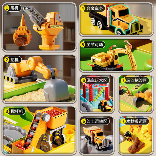 
Kakabele Children's Toy Alloy Engineering Car Sand Table Adventure Playing House Boy 3-6 Years Old Playing Sand Playing Birthday Gift