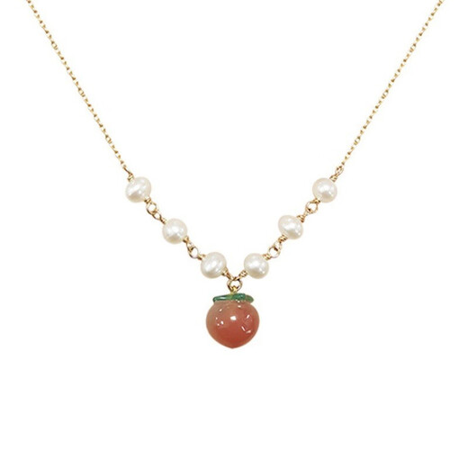 DL 1998 Fat Donglai same style S925 silver freshwater pearl necklace S925 silver peach ins niche light luxury clavicle neck peach pearl necklace