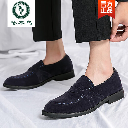 Posador de carpintería de mocasines oficiales de pistola de carpintería 2025 zapatos de pieles de cuero suave de cuero suave real británico para hombres para hombres que aumentan la altura interna 9215 Black Lace-Flagship Single 39