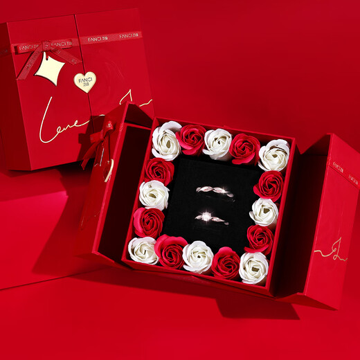 Fanci Fan Qi brilla a la pareja de galaxias pidiendo un compromiso de confesión de anillos de confesión para el regalo chino del día de San Valentín para novia