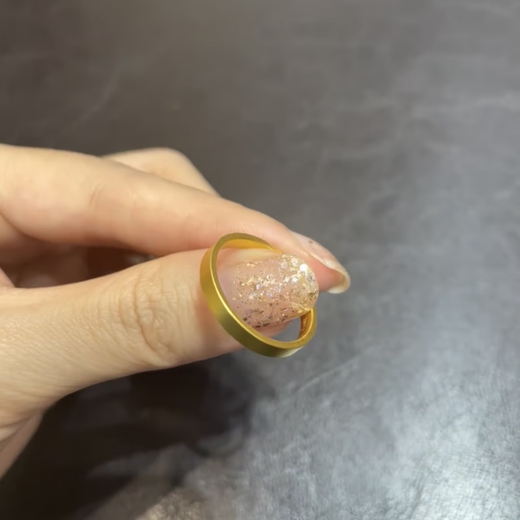 YINXIANGRONG gold couple rings A pair of men's and women's square mouth 999 pure gold 520 Valentine's Day gift for girlfriend and wife Square mouth ring No. 22 ring mouth about 1.2g