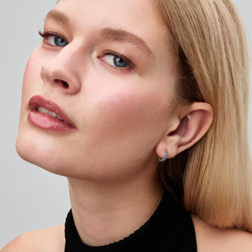 PANDORA (PANDORA) yellow star same style light blue simple earrings bead inlay craft sparkling earrings fresh gift birthday gift for girlfriend