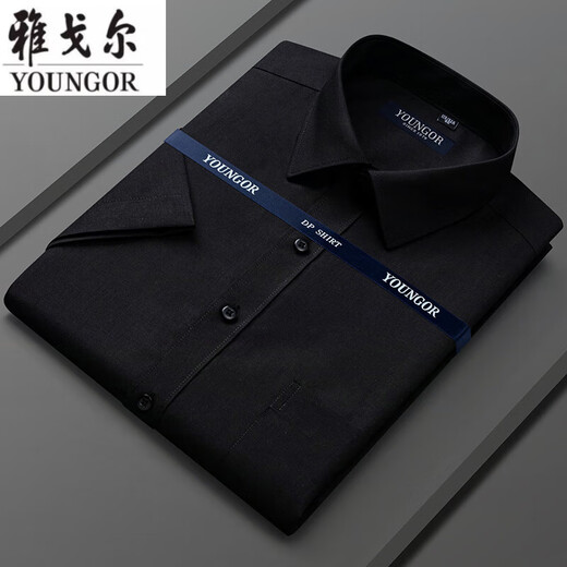Yager Pure Cotton Kurzärmel-Hemd für Männer mittleren Alters 2025 High-End-Geschäfte Freier Bügeln.