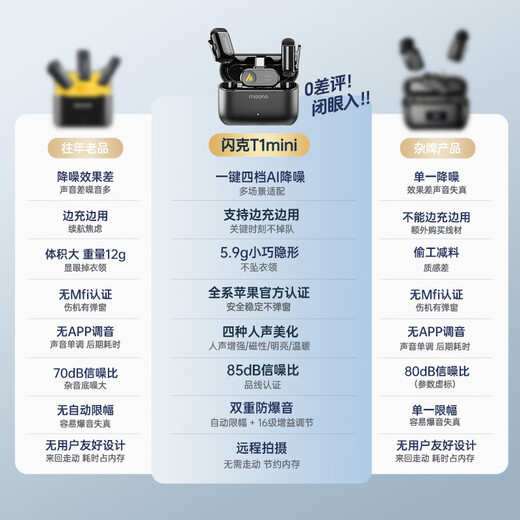 Maono Wireless Microphone Lavalier Microphone One-to-Two Live Broadcast Short Video Outdoor Noise Reduction Android Apple Phone Camera Recording Professional Tuning Mini Microphone Voice Changer Maono T1mini T1 One-to-One Apple 14 and Below