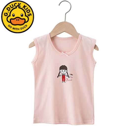 G.DUCKKIDS children's vest autumn and winter women's pure cotton inside wear girls' baby suspender girl girl's baby inside wear small vest close-fitting base cute rabbit three-piece vest 140 55 Jin [Jin equals 0.5 kg] inside wear