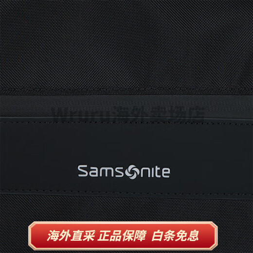 新秀丽（Samsonite）品牌Logo标志拉链开合 织物 双肩包 大号 男款 黑色 基础装(包+吊牌)