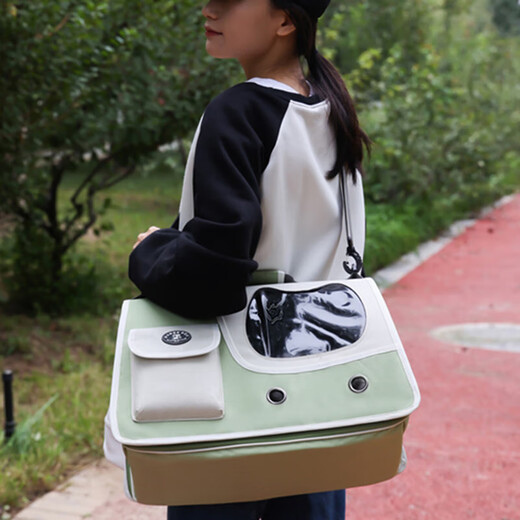 Sajiao Sac à dos pour chat Sac pour chat Sortie Capsule spatiale pour chat Pet Chat Chien Sortie Sac portable Sac à dos Sac d'école pour chat 12 trous pliable Vert frais (15Jin Jin est égal à 0,5 kg de chat intérieur)