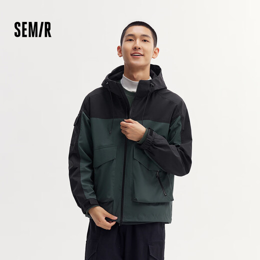 Semir three-proof jacket men's autumn outdoor contrast color stitching hooded jacket large pocket work top 101524108116