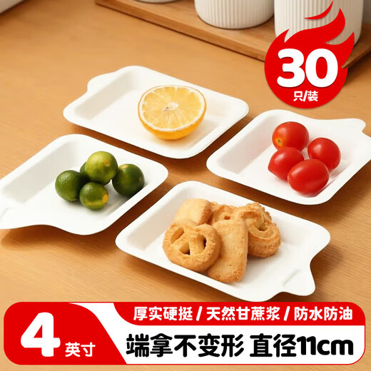 MAXCOOK disposable dinner plates, biodegradable cake paper plates, picnic barbecue plates, 4 inches, 30 pieces, MCPJ7534