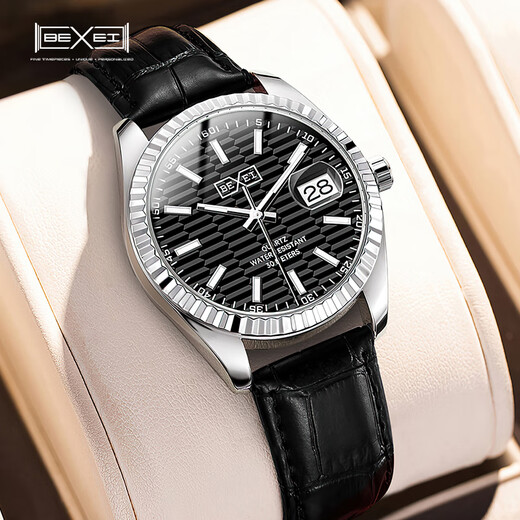BEXEI watch men's mechanical style genuine 2025 new multi-functional three-eye business luminous quartz watch gift log style-belt durable | accurate travel time