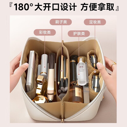 Bolsa de maquillaje de Haofanjie Viajes portátiles Small Storage Bag Outing Women's 2025 Nuevo cosmético de alta precisión Cosméticos Milk Alcicot blanco