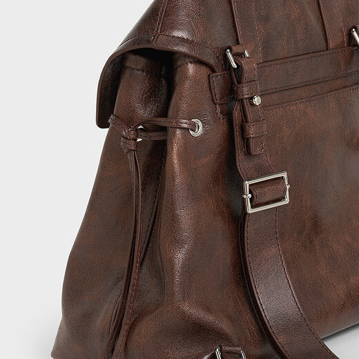 Charles/Keith25 Осень Новый продукт Большая емкость Retro Commuter Knot рюкзак CK2-60671790 Стабильный кофе Brown M