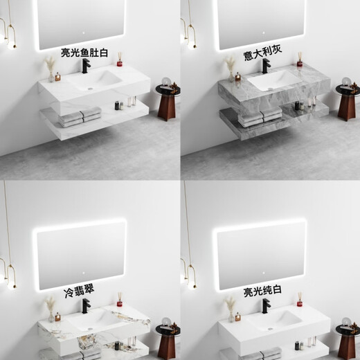 
[Double-layer rock slab] Rock slab seamless wash basin integrated double-layer bathroom wash basin hotel toilet wash basin custom-made [Private customization] SQWY [90*50] 9856 pieces sold