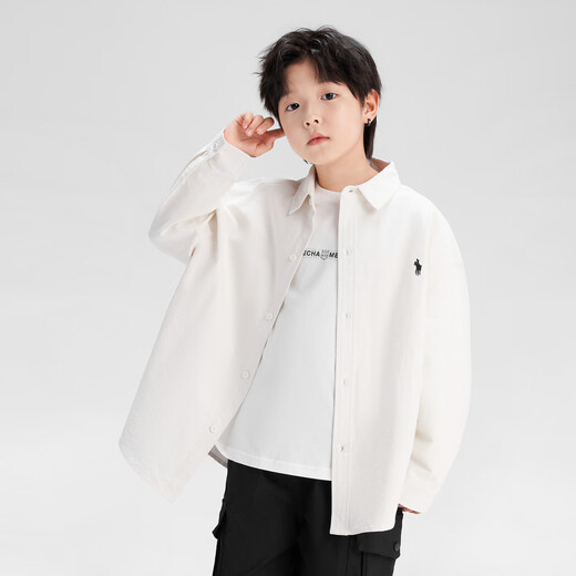Zuoxi Children's Clothing Children's Shirt Boys 2025 New Casual Cotton Shirt Thin Jacket Boys Trendy Khaki 150