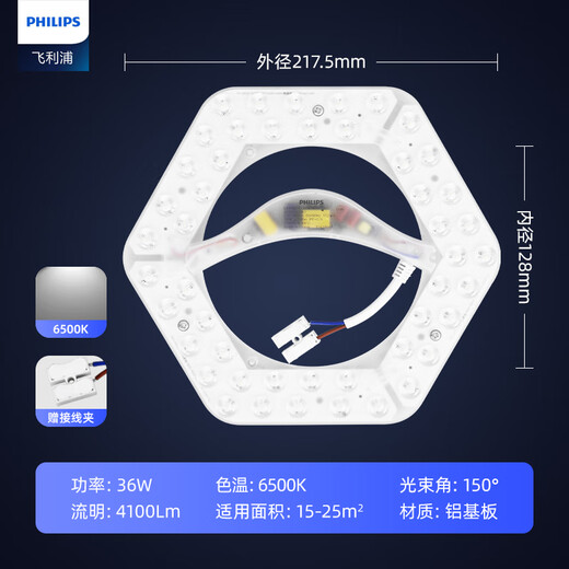 Philips (PHILIPS) ceiling lamp wick LED lamp panel lamp panel modification module wick 36W white light (6500K) diameter 217.5mm