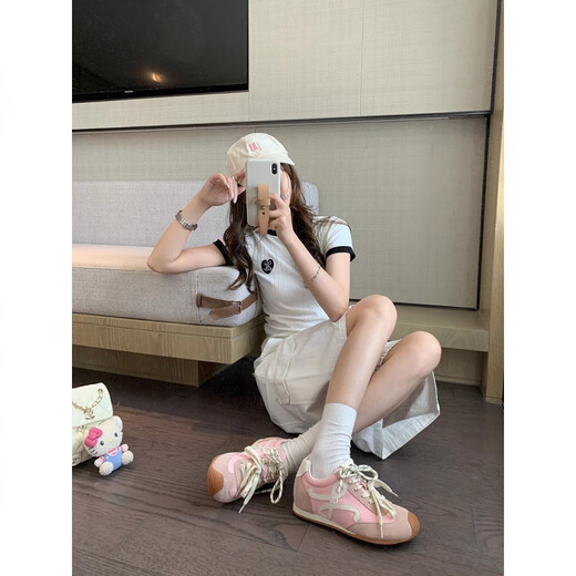 
7cm high-end version yellow white shoes retro small tilted head mandarin duck shoelace casual shoes De training shoes women Forrest Gump shoes 6629 yellow high-end 7cm 33