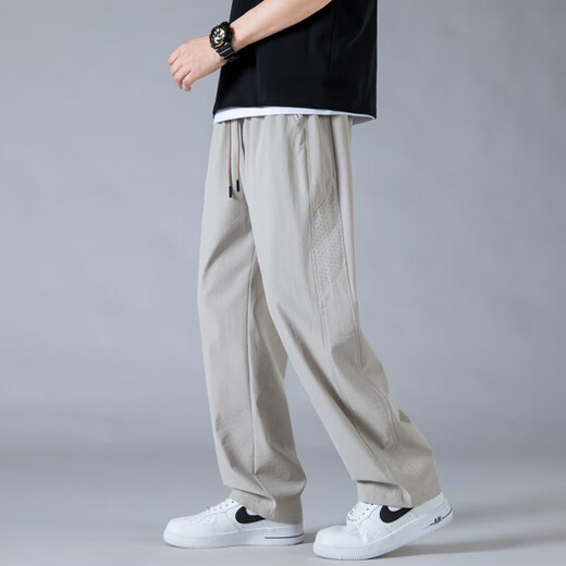 
Foss Phil pants men's summer and autumn style trendy mesh breathable versatile quick-drying straight sport ice silk casual pants CJ-6636 military green M
