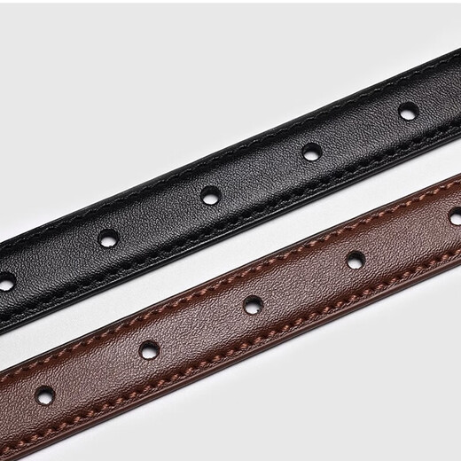 Pull back women's belt women's genuine leather simple decorative cowhide brown slimming pin buckle belt women's pants Korean style small gold buckle trendy square buckle fashionable brown