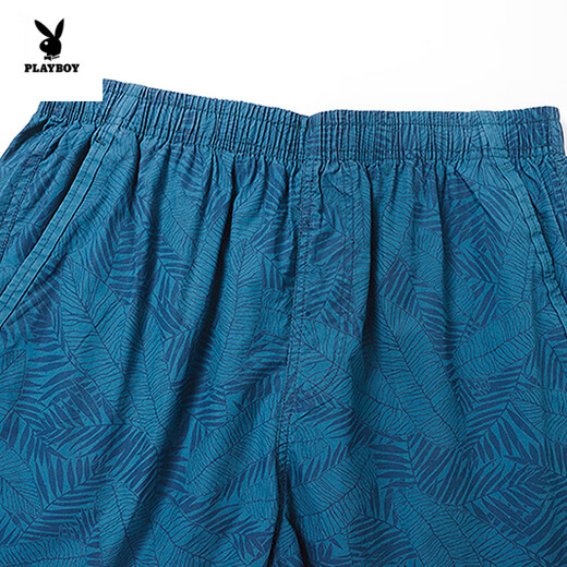 Playboy (Playboy) Reine Baumwollshorts für Männer gerade lose fünf Punkte Hose für Sommer dünne lässige, atmungsaktive und modische Sportstrand mit mittlerem Sport für Männer 9215-Naru Blue 2xl empfohlen 150-170jin [Jin gleich 0,5 kg]