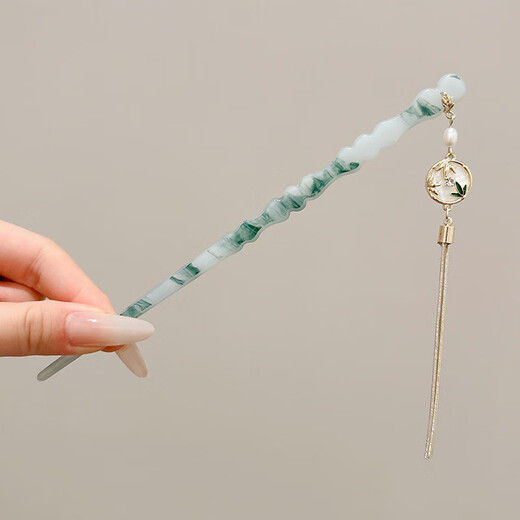 
New Chinese style ancient hairpin high-end simple modern wooden hairpin fresh temperament Hanfu cheongsam tray hairpin hairpin women 10# Yungui 18cm