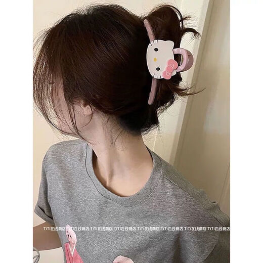 Hellokitty pink scratching clip for women with hair on the back of the head shark clip 2025 new hair volume multi-hair clip headwear pink KT cat scratching clip
