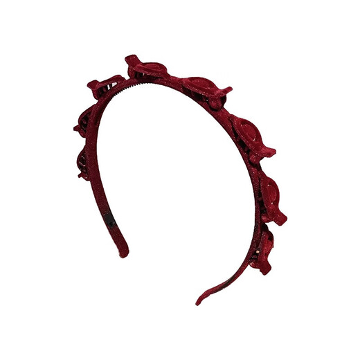 New high-end flocked braided hair hoop textured bangs hairpin side hairpins for women with broken hair artifact headband headwear black flocked braided hair hoop