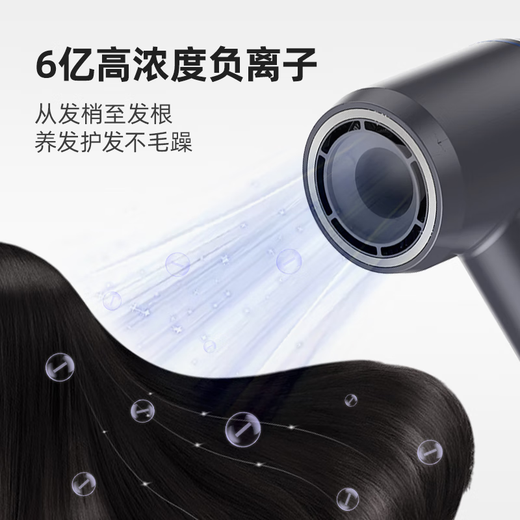 High-speed hair dryer negative ion household high-power quick-drying negative ion hair dryer mini portable does not hurt hair, leafless, low noise, high wind power, small hair dryer, cyan