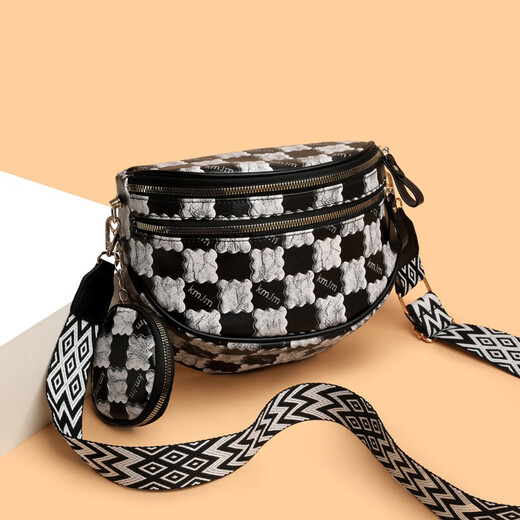 Light OUs neue modische japanische und koreanische Schachbrettplaid-Crossbody-Tasche für Unterricht und Arbeit, die vielseitige One-Shoulder-Crossbody-Tasche für Frauen fsg Brown pendeln
