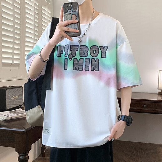 Aoji 13-15-18 Estudiantes de secundaria de secundaria Los niños de secundaria usan 12 estudiantes camisetas de manga corta para hombres 14 tendencias LF5012 PINK M 85-110Jin [Jin equivale a 0.5 kg]