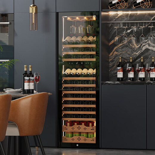 Bai Kailun red wine cabinet, first-class energy efficiency, variable frequency air-cooled, frost-free, constant temperature and moisturizing refrigerator, zero-embedded red wine, tea, cigars, ice bar, white wine, home commercial compressor, fresh display, 1.8 meters | single temperature zone | full version | 420L