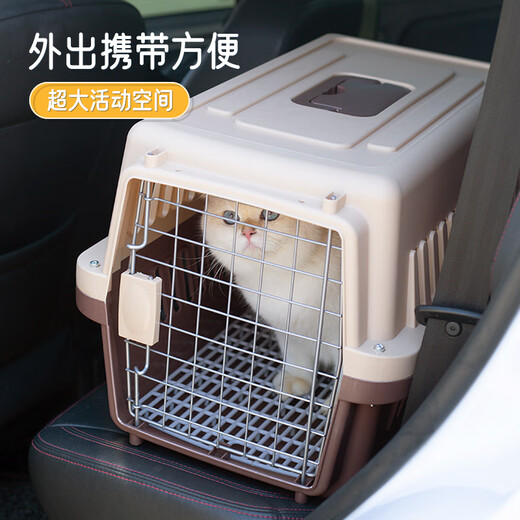 TYZAYR日本宠物航空箱猫咪托运箱狗狗外出便携车载猫笼子中小型犬国 新款【巧克力棕】宽提手【送隔尿板+碗】 1号外出便携 抗磨耐压