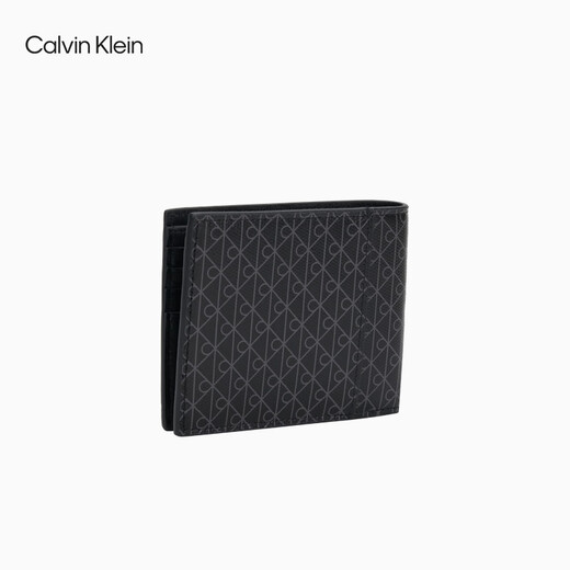 Calvin KleinJeans25 new autumn style men's business portable ck presbyopic letter full print card bag wallet gift 4D1085G UB1-Space Black One Size