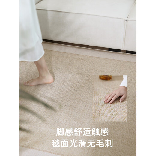 夏季凉席地毯客厅2025新款地垫冰丝轻奢感房间榻榻米免洗可擦 宜沐-15780 200cm*340cm 【光滑无刺毛】
