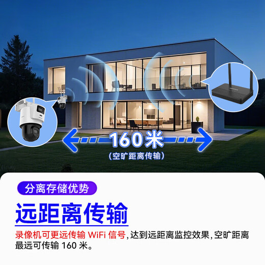 海康威视无线wifi监控器摄像头双镜头室内外360度全景高清夜视 800万【室外款】2台双镜头 送128G存储卡