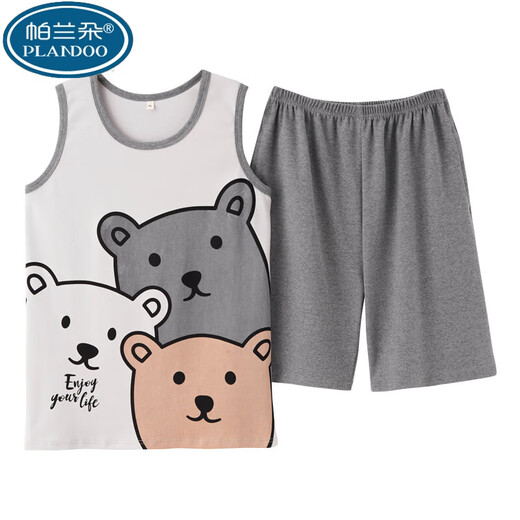 Palando Summer Summer Maneveless Chalecos Pajamá de pareja para mujeres adolescentes Algodón real de algodón más grasa