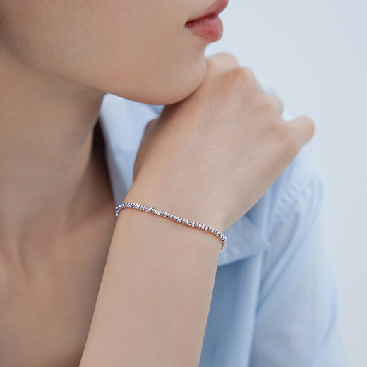 Lukfook Jewelry Platinum Bracelet Abacus Beads Platinum 950 Plain Chain Bracelet Price F63P0040DS Approximately 7.26 grams