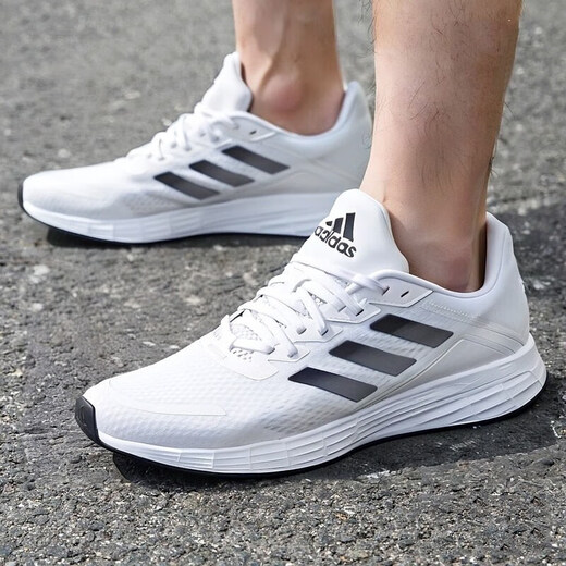 ADIDAS Running Shoes Shoes para hombres 2025 Summer Nuevo shock-absorbing y transpirable zapatos deportivos Mesh liviano zapatos casuales negros JQ9715 White 44 (270 mm)