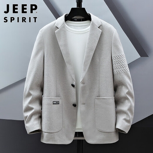 JEEP SPIRIT Jeep casual suit men's autumn and winter trendy brand handsome simple jacket loose suit jacket gray XL
