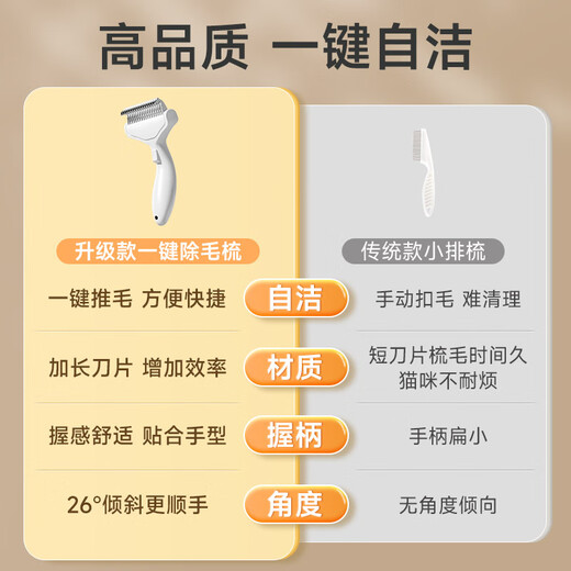 GERTHRON German Pet Knotting Comb Cat Special De-floating Comb Dog Thinning Brush Artifact Stainless Steel Cat Hair Delicate Combing Ivory White Knotting Comb + Classic Rowing Comb