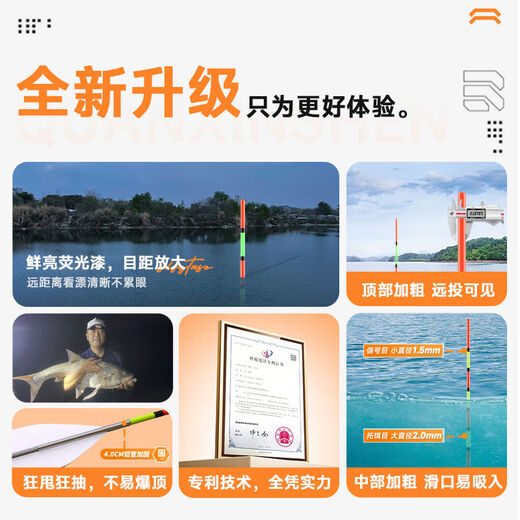 攻鲢手黑坑鲢鳙浮漂加粗醒目浅水高灵敏定层行程大物鱼漂 攻鲢手常705长695cm铅70g加长款钓深水巨鲢