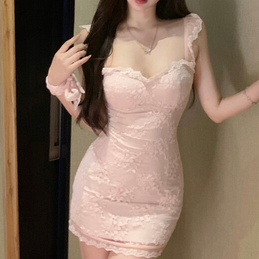 Vestido de manga voladora pequeña con empalme empalmado Slim