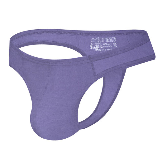 Men's thong sexy small triangle bikini solid color high cross single tit gay out sex underwear pink M