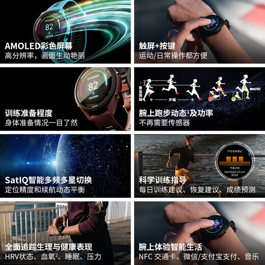 Garmin Forerunner265 Polar Nacht Schwarz Herzfrequenz Blutsauerstoff Multifrequenz Multi-Sterne Outdoor Sports Running Smimm Smart Watch