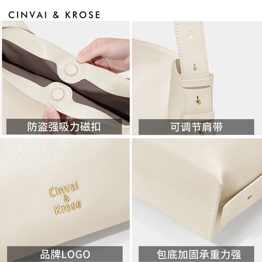 Cinvaikrose Site Web Official Sac à épaule Bag féminin 2025 Nouveau sac à main haut de gamme sac à main d'anniversaire de sac à main chinois cadeau de la Saint-Valentin CK - blanc crème [Envoyer à la petite amie et à la femme]