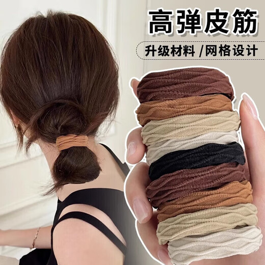 IMIESEVE children's high-elastic hair ties for women with hair-tying rubber bands that are durable and do not hurt hair. Seamless high ponytail hair ties with spiral pattern. Spiral pattern hair ties. 10 packs. Mixed colors -