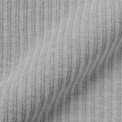 MUJI Big Children's Stretch Jacquard Woven Half Turtle Collar Long Sleeve T-shirt Children's Bottoming Shirt Children's 25 Winter CB1PDA5A Gray 130/64A