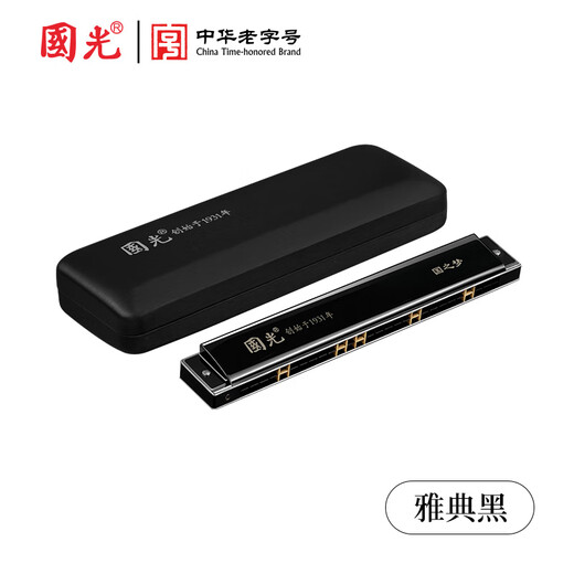 Guoguang 28 Kong Guos Traum importierte Gong-Wettbewerbsniveau Akzent C-Tuning Mundharmonica (Athen Black/mit Lehrbuch)