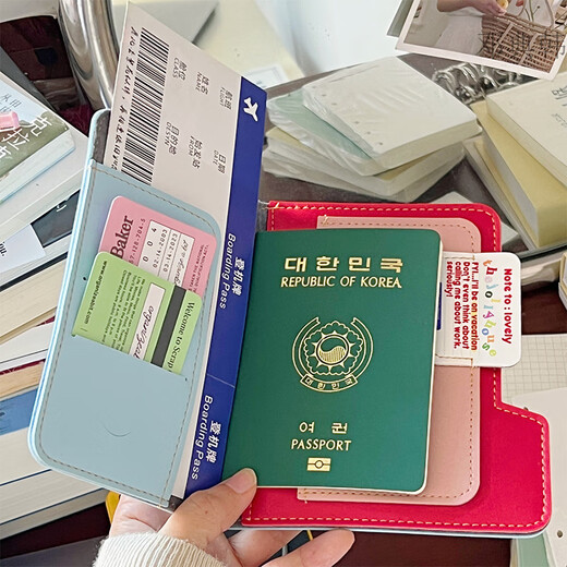 Passport Clip Multifunción Bolsa de viaje de color Bolsa Ins Tarjeta de identificación de boleto de aire Bolsa de almacenamiento en el extranjero para niñas Bolsa de pasaporte de bloqueo de color
